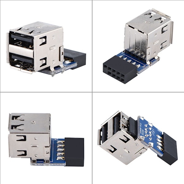 5 kpl USB2.0 emolevyn liitin 9Pin/10Pin Header 2 USB2.0 A -porttisovittimeen (tyyppi A)