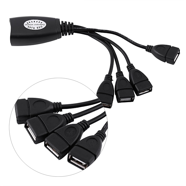 4 porttia USB 2.0 - RJ45 Hub Ethernet Extension Extender Verkkosovittimen kaapeli