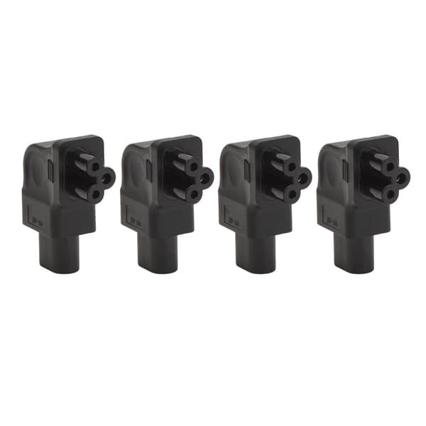 4 stk. IEC320 C8 til IEC320 C5-adapter retvinklet 2,5-10A 250V computerstrømomformer til bærbar pc