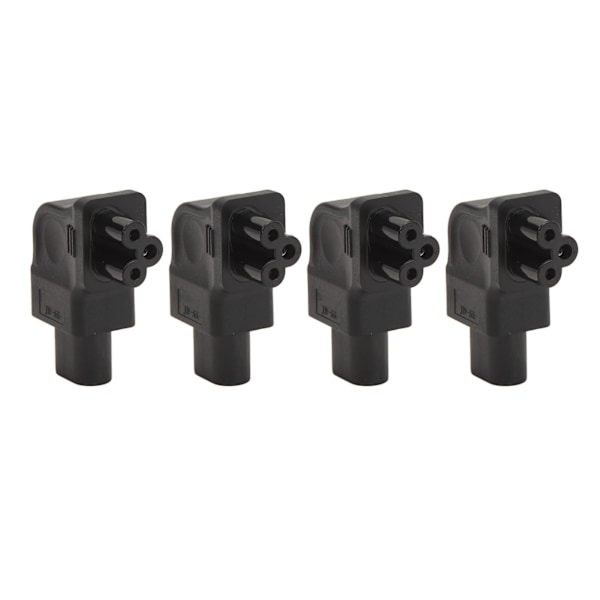 4 stk IEC320 C8 til IEC320 C5 adapter retvinklet 2,5‑10A 250V computerstrømomformer til bærbar pc