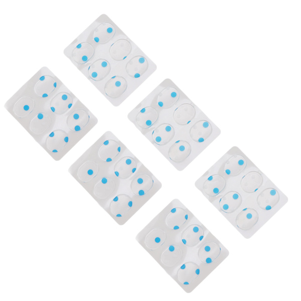 36 st Trumdämpare Gels Silikon Gel Pads Mjuka Trumdämpare för Trummor Cymbaler Tonkontroll Blå Vita Prickar