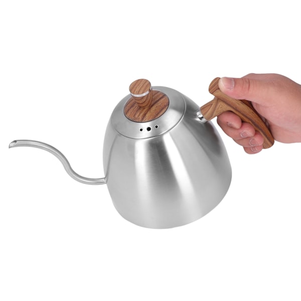 Häll över vattenkokare 800 ml Hållbar Rostfri Stål Bakelit Handtag Ergonomisk Design Svanhals Pip Kaffe Vattenkokare