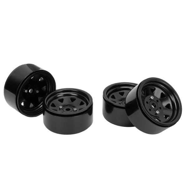4 st 1.9in RC Fälgar Universal Passform Starkt Stöd 8 Ekrar Hjul Fälg Set för Axial SCX10 II SCX10 III Svart