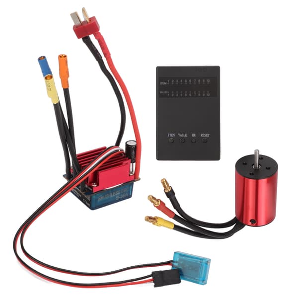 Børsteløs Motor ESC Sett Høy Torsjon Multippel Beskyttelse Programmerbar S35A Børsteløs ESC med Programmerer for 1/14 1/16