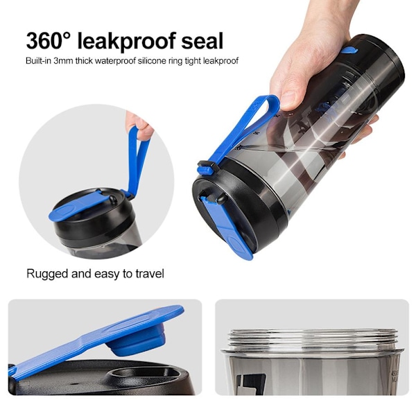 Elektriske Protein Shaker Flasker USB Oppladbar Bærbar Mikserkopp BPA-fri Shakerkopp for Protein Shakes