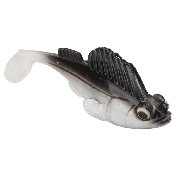 Deep Running Soft Bait Jumping Paddle Tail 75mm/13g Anti-hanging bund Fake Soft BaitSort Sølv