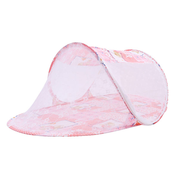 Baby seng nettpiggfolding pustende glidelås lukking gratis installasjon spedbarn seng mesh netting rosa