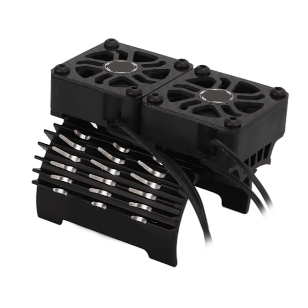 40‑42mm Børsteløs Motor Kjølevifte Dobbel Motor Kjøleribbe Radiator for 1/8 Fjernkontroll Bil Svart
