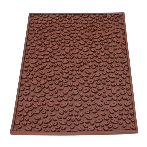 Halkskyddad koppmatta kaffeböna design skrivbord bar disk PVC-dyna för vattenavrinning filtrering brun