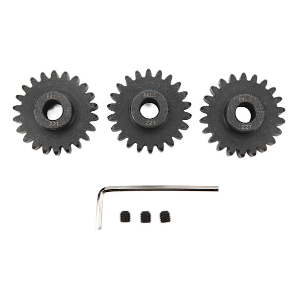 3st Stål M1.5 Drevkugghjulsset 8mm Motor Drevkugghjul med M5 Ställskruv för 1/5 1/8 1/10 RC Bil 22T