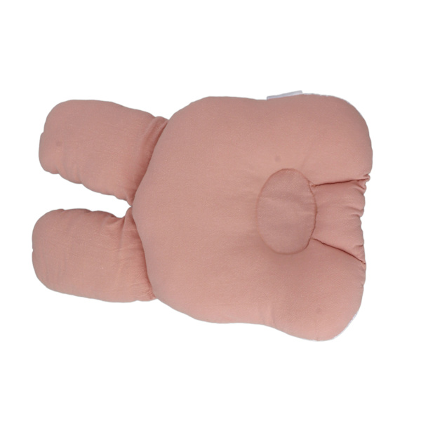Babykudde med Inbyggda Kaninöron, 21,5 cm Bred, Mjuk och Andningsbar, Spädbarnskudde för Småbarn, Rosa