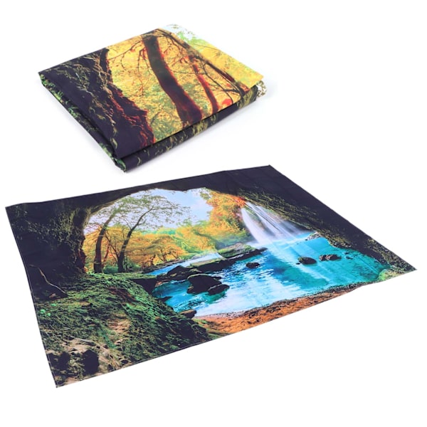 Cave River Landscape Pattern Gobeläng Väggbonad Väggfilt för Sovrumsdekor 200x150cm