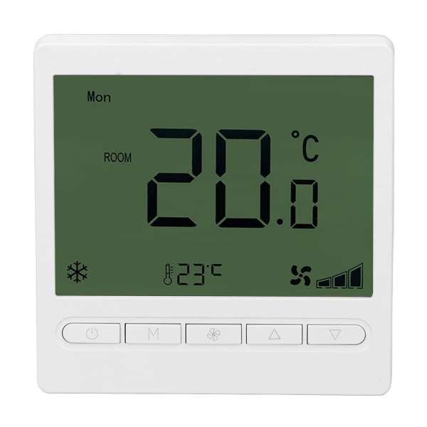 Smart Fan Coil Termostat ABS LCD Skærm Anti Interferens Intelligent Termostat til Hjem 220V