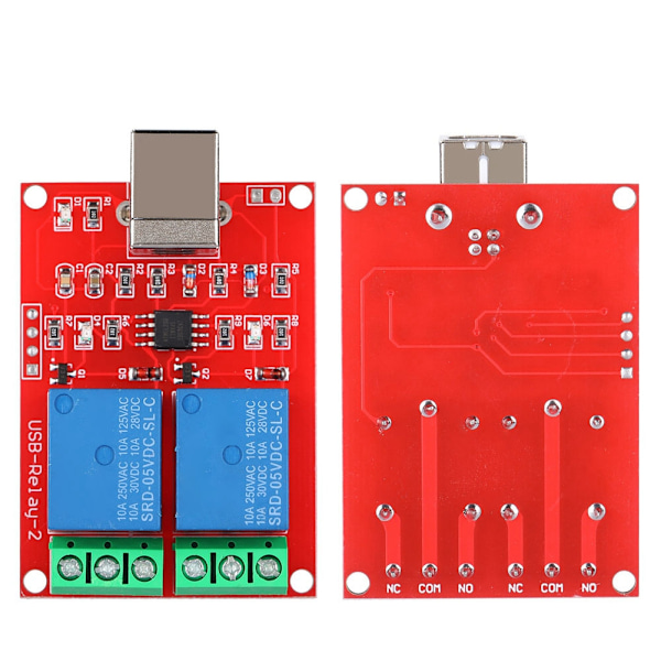 2-kanals 5V dator USB Smart Switch Controller PC Relay Drive Module Expansion Board