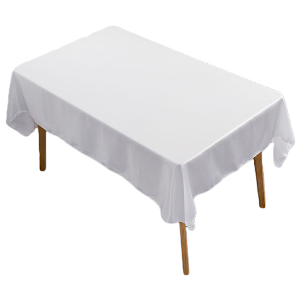 Rektangulær hvid dug i polyester 145x305cm til spisestue, bryllupsfest, hotel