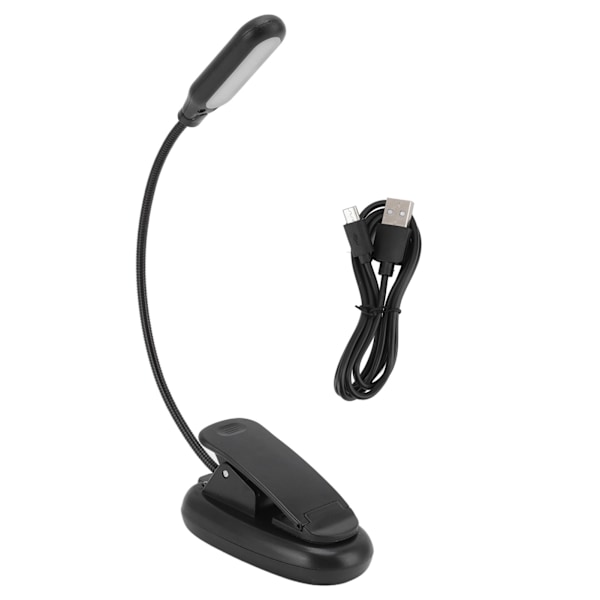 Klippbar USB-uppladdningsbar LED-klämma bordslampa med 3 ljuskällor