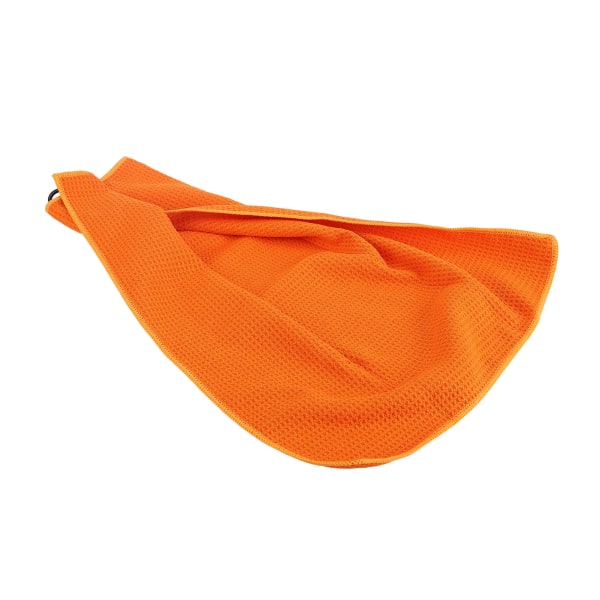 Mikrofiber golfhåndkle vaffelmønster Fitness svetteabsorberende håndklær med karabinklemme for treningssport oransje