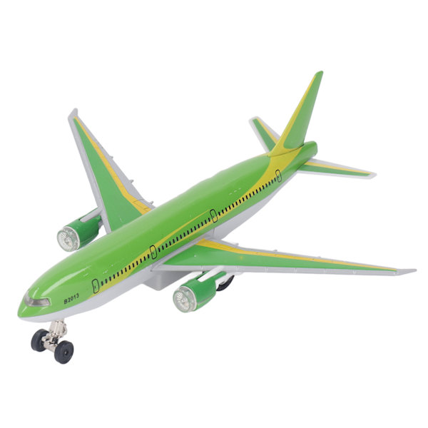 Legering Drag tillbaka Flygplan Leksak Barn Simulerad Diecast Ljud Ljus Flygplan Modell Leksak Hem Dekoration Grön