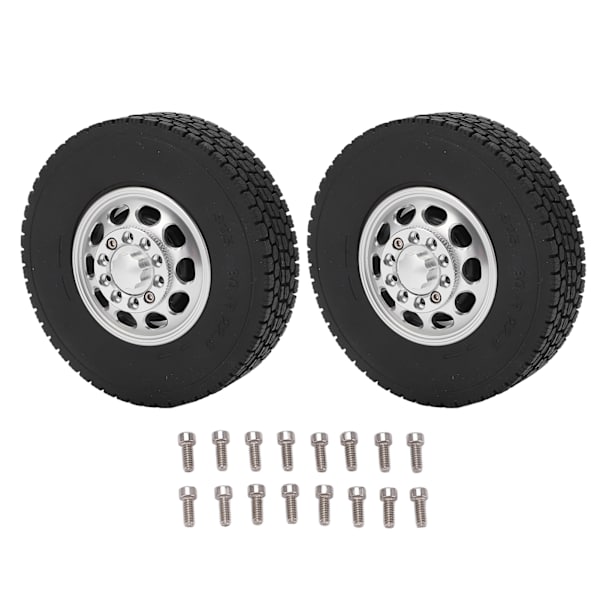 2 KPL 85mm Alumiiniset Etu 10 Reiän Vanteet Kumirenkailla Tamiya 1/14 Traktorikuorma-autoon
