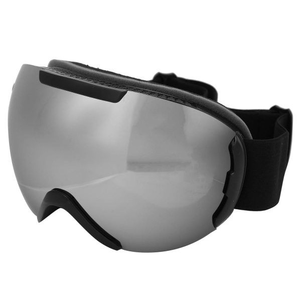 Skidsnowboardglasögon Double Layer linser Anti-Imma UV-skydd Snöglasögon för vuxna (silver)