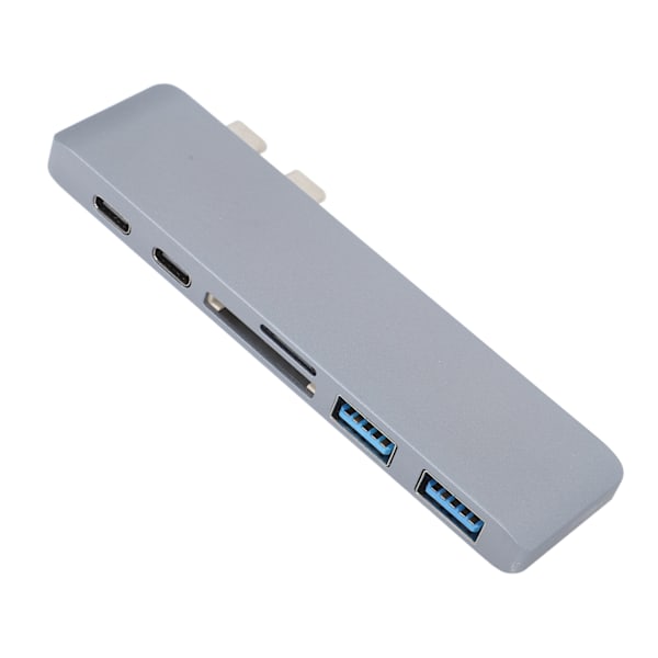 Dockningsstation 10Gbps 5Gbps USB3.0-gränssnitt Minneskortläsare Lättviktig Portabel Typ C Hub för MacBook Grå