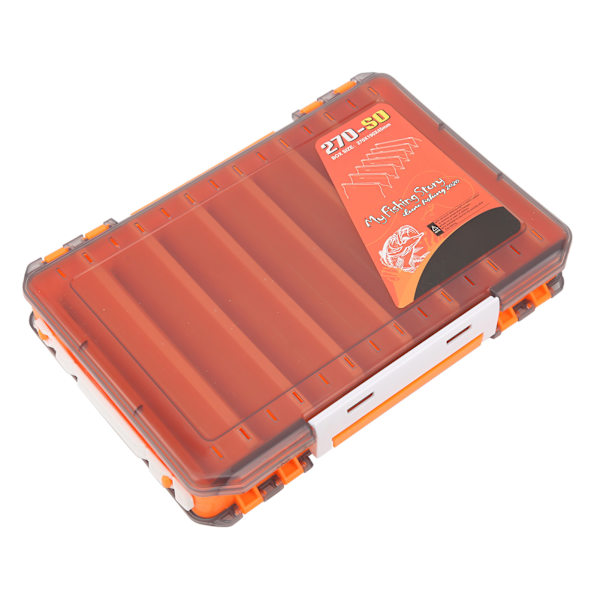 Lokke jernplade opbevaring tilbehørsboks Simulere rejer Dobbeltsidet kunstig agn boks (orange)