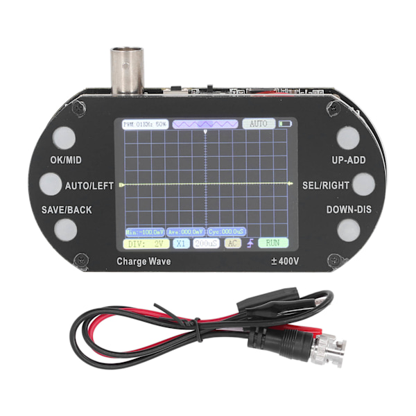 Digital oscilloskop 2,5 MHz sampling 2,4 tum TFT-skärm 320x240 upplösning signalvågform transistor