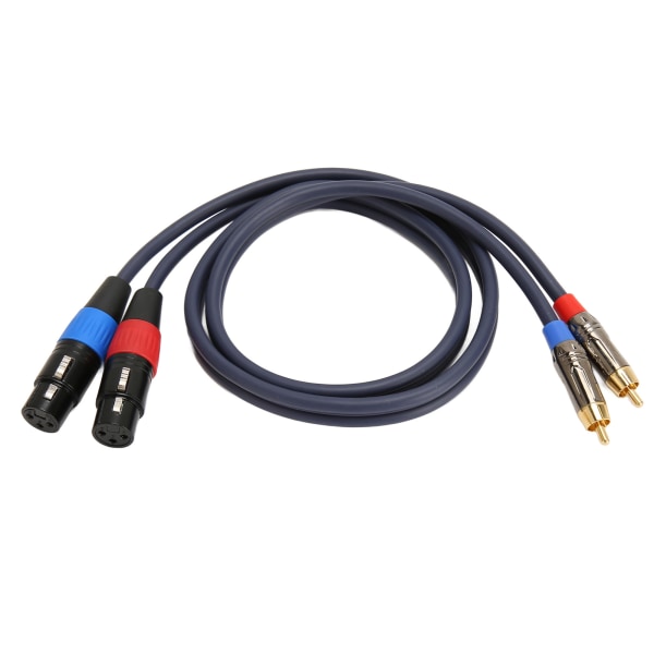 Dobbel XLR til RCA-kabel Profesjonell 24K gullbelagt kontakt 2 XLR-hun til 2 RCA-hann HiFi-lydkabel 3m / 9.8ft