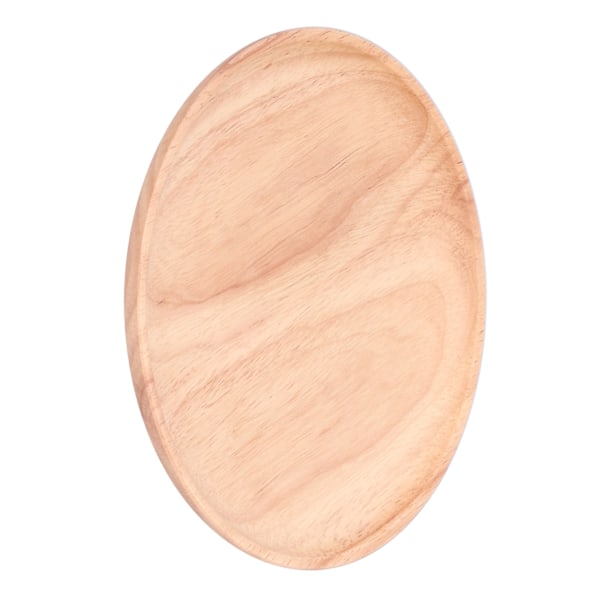 Rund serveringsbrett i gummitre for middag, te, frukt, snacks og matlagring, 20 cm