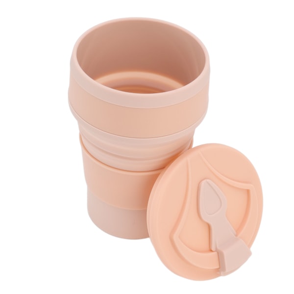 500 ml hopfällbar kopp silikon bärbar värmebeständig vatten dricka te hopfällbar kopp för utomhus affärsresa rosa 500 ml