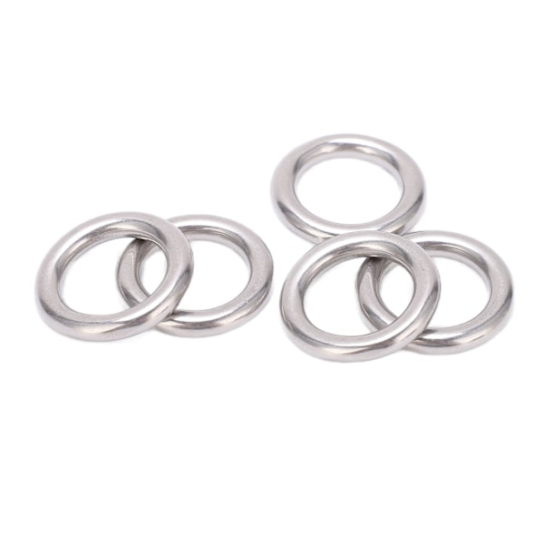 5 stk. 304 Rustfritt Stål Runde O-Ringer Flerbruks Sømløs Sveiset Metall O-Ring for Seiling Dykking 5x20mm