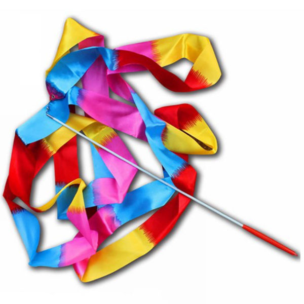 4m/13.12ft Dansband Gymnastik Ribbon Streamers Dansande Streamers Wands for Kids Flame