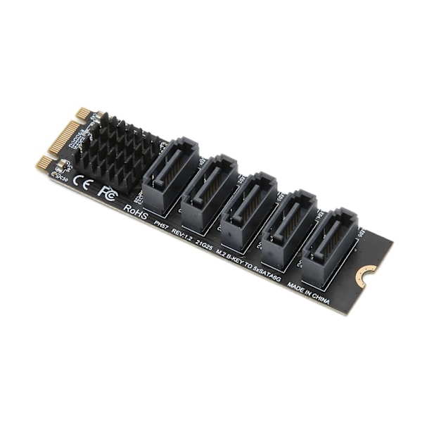 Konverter Adapterkort M.2 NGFF BKEY SATA til 5 Port 6Gbps Stabilt Drift Udvidelseskort