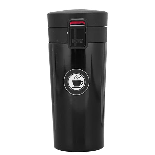 500ml Isoleret Kaffe Kop Modebærende Bærbar Springlåg Rustfrit Stål Isolering Kaffe Kande Sort