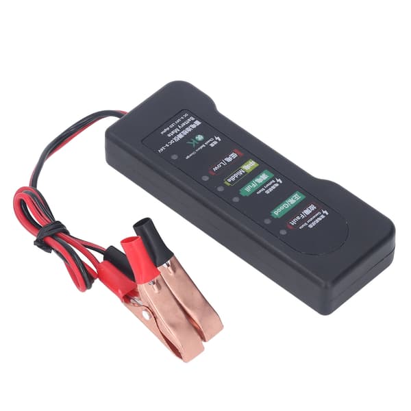 12V bilbatteritestare med testklämmor 6 LED-display bilbatterifeldetektor
