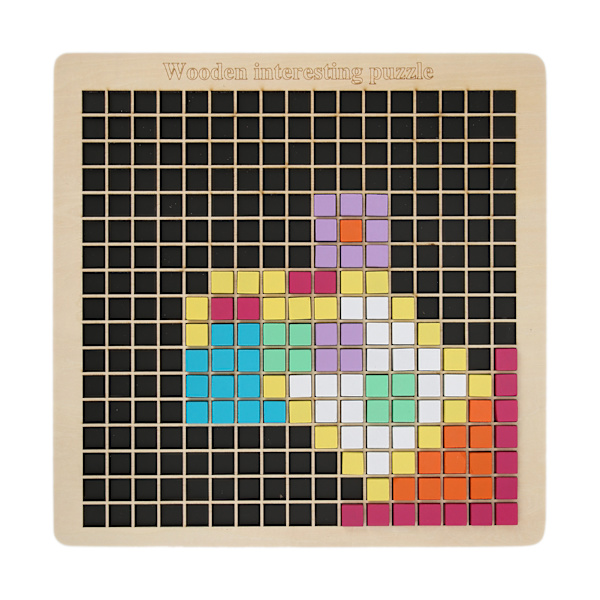 Barn trä mönster block som styrelse geometriska matchande spel Blocks set pussel leksak