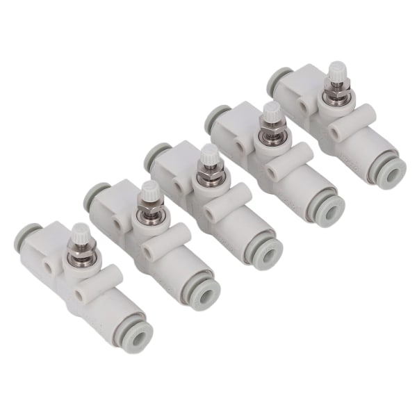 5 stk. gasspjæld lige igennem PVC reguleringsventil pneumatiske fittings til 4 mm rørdiameter