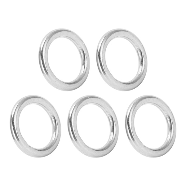 5 stk. Runde Ringe Svejsede Rustfrit Stål Holdbare Robust Bøjle til Navigationsbåde Udendørs 3x20mm