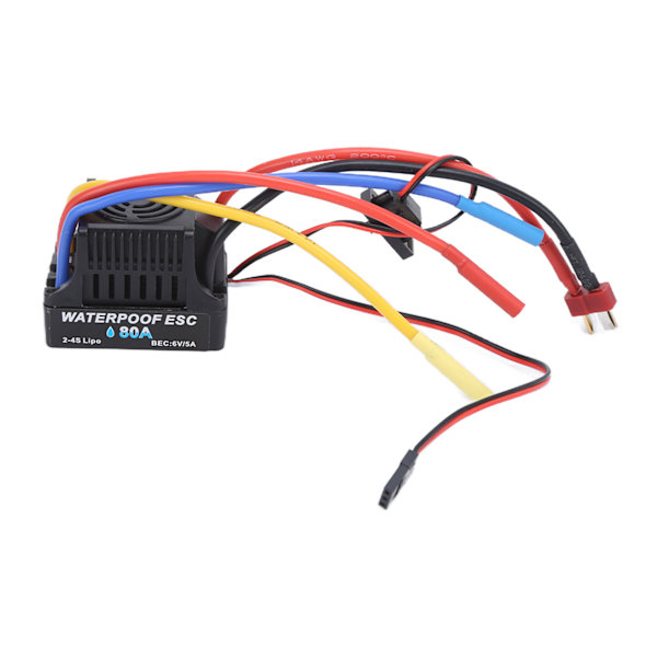 Elektronisk Hastighedsregulator 80A ESC Vandtæt Børsteløs Varmeafledning ESC til 1/8 RC Bil