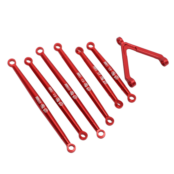 Metallinen Linkage Pull Rod Tie Rod -sarja AXIAL SCX24 1/24 kauko-ohjattavan auton kuoren osille Punainen