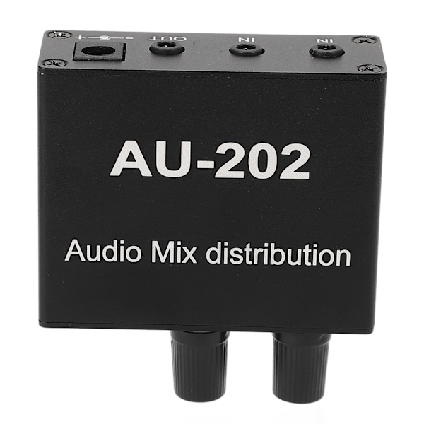 Stereo Mixer Audio Distributor 2 Input 2 Output 3,5 mm Jack Plug and Play Aluminiumlegering Audio Mix Forstärkare