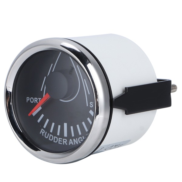 52mm Universal Båtrorkvinkelindikator 0-190ohm Signal med Rorkänsla 9-32V Bakgrundsbelysning Mätare för Båt Yacht Svart Urtavla Silverhölje