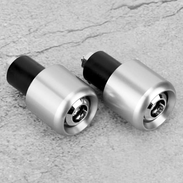 2 stk. Motorcykelstyr Endeprop 22 mm Diameter Sølv Modifikationstilbehør