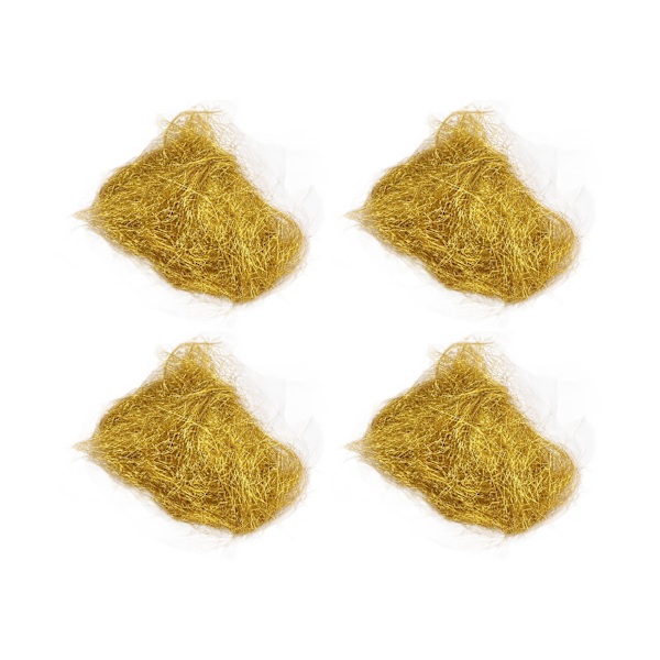 4-pack längst hår konstgjord päls fluffig syntetfiber hårkrokbindningsmaterial guld