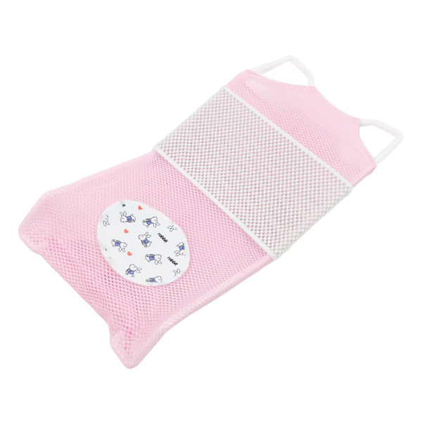 Baby Mesh Badekar Pute Koselig Tegneserie Trygg Ergonomisk Nyfødt Badekar Støttenett Matte for Hjem Rosa