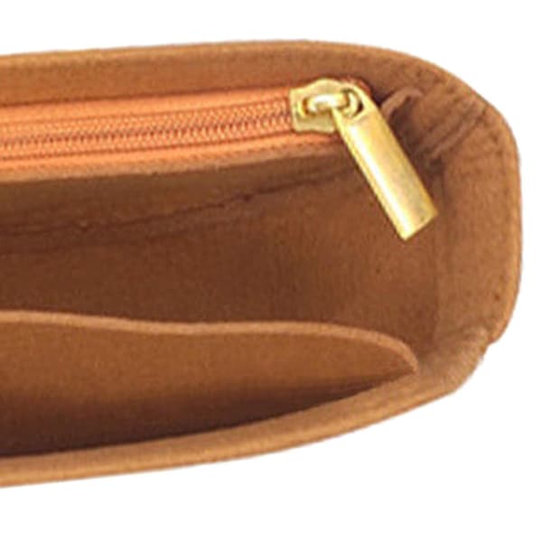 Väskorganiseringsinlägg Designerorganiseringsväskfoder för axelväska Brown Zipper