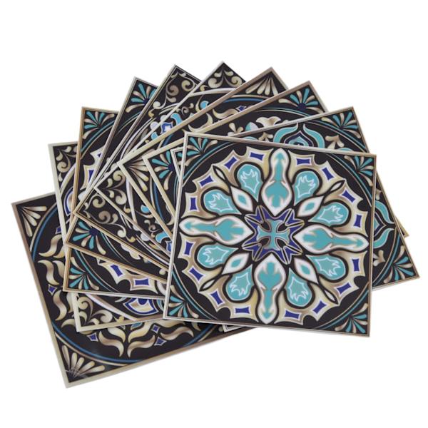 30 st självhäftande väggdekaler med Datura-mönster, 10 x 10 cm, vattentäta, för kök, badrum och trappor