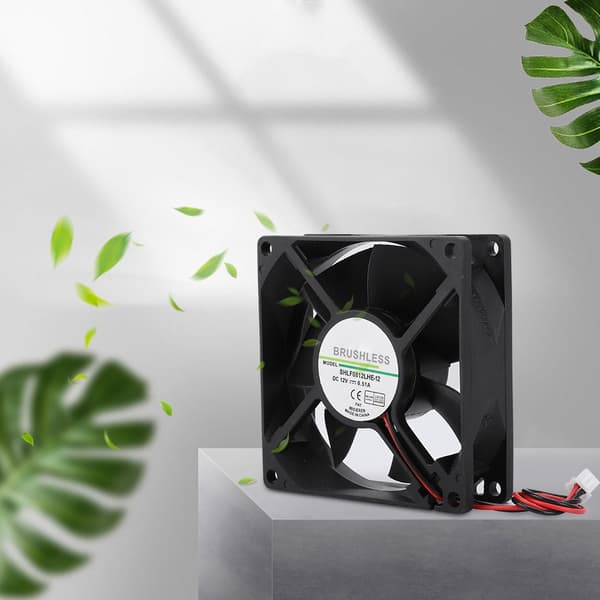 SHLF0812LHE-12 DC12V 0.51A 8CM 2-Pin Stor Luftmængde Køleventilator
