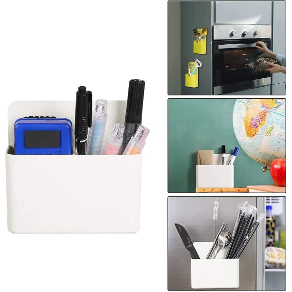 Magnetisk markeringspennholder, 4 stk magnetisk oppbevaringsboks Magnetisk pennholder Whiteboard penneholder for kjøleskap kontorer skoler, 2 størrelser