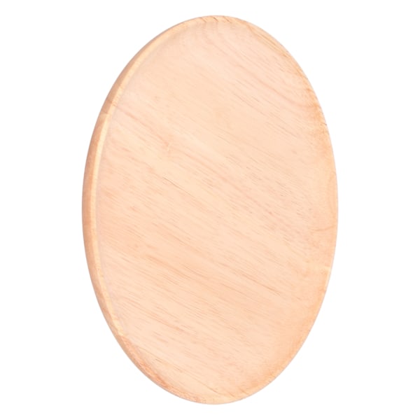 Rund serveringsbrett i gummitre for middagstallerken, teservering, frukt, snacks og matlagring, 27 cm